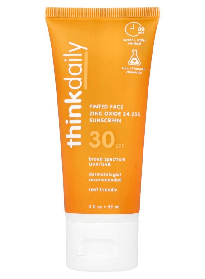 Thinkdaily Tinted Face Zinc Oxide Sunscreen SPF 30 2 fl oz (59 ml)