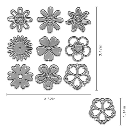 Hying Spring Flowers Cutting Dies for Card Making, Floral Flowers Die Cuts Symmetry Pattern Floral Snowflake Dies Stencil Embossing Template for Crafting Scrapbooking DIY Photo Album - Image 2