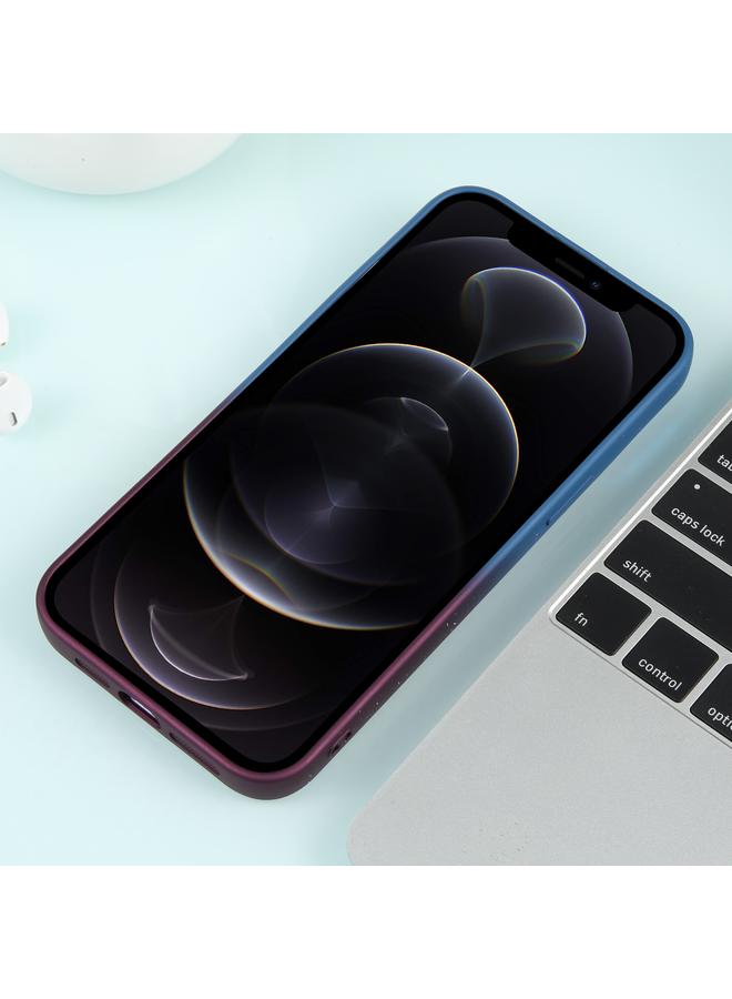 زبون جراب لهاتف iPhone 12 Pro جراب هاتف سيليكون متدرج مرصع بالنجوم مع فيلم عدسة - Image 3