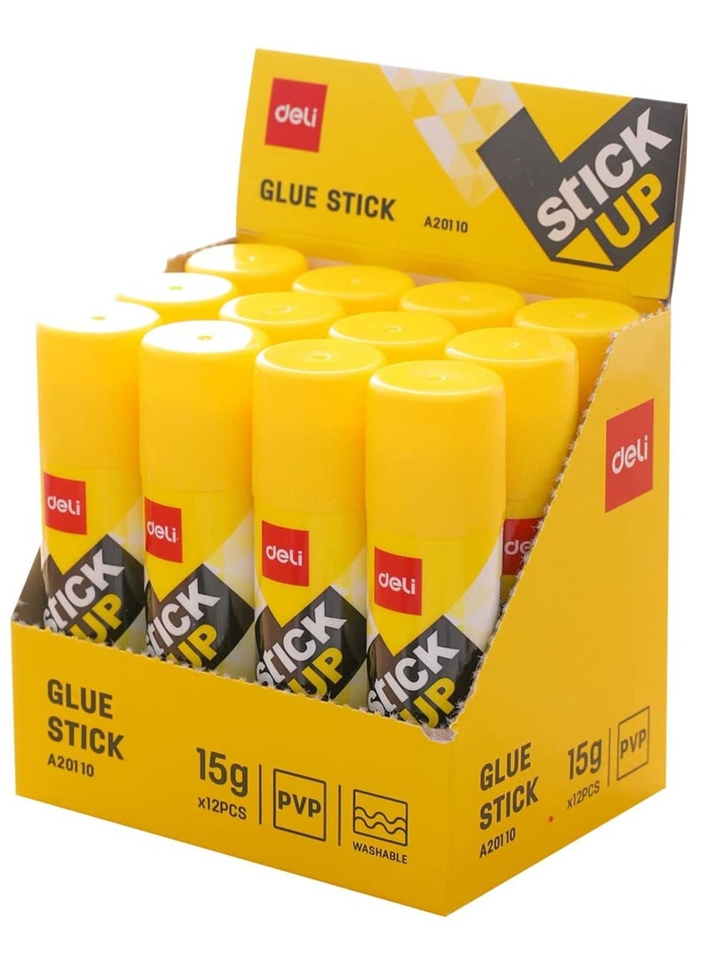 Deli 12-Piece Glue Stick 15gm Content  - Image 1