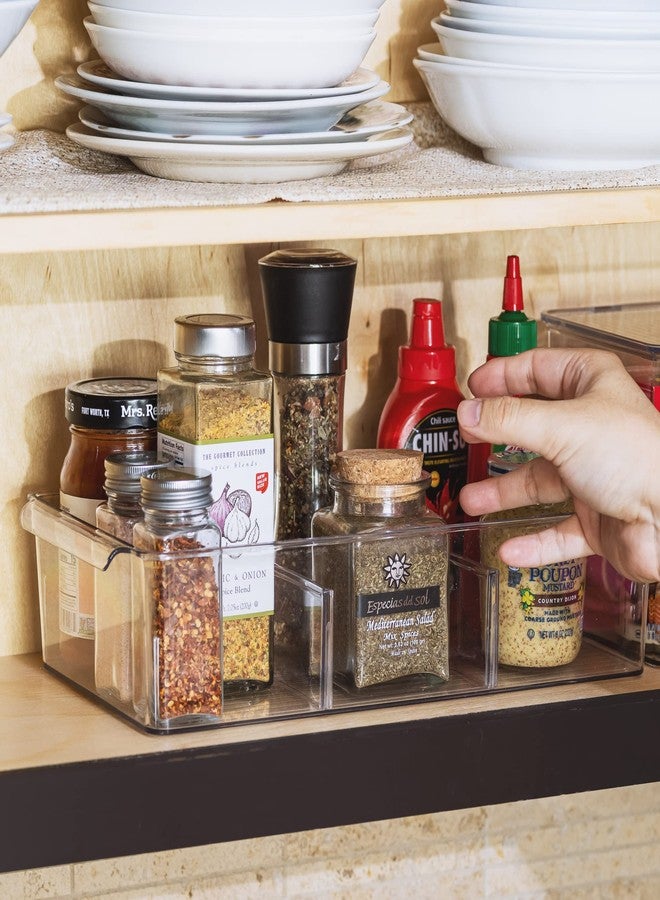 Sorbus 3 Pack Snack Organizer Bins w/Lids & 4 Removable Dividers, Clear Plastic Food Packet Organizer, Multi-Use Stackable Pantry Organization, Kitchen Storage, Fridge Bins, Sturdy Cabinet Organizers - Image 2