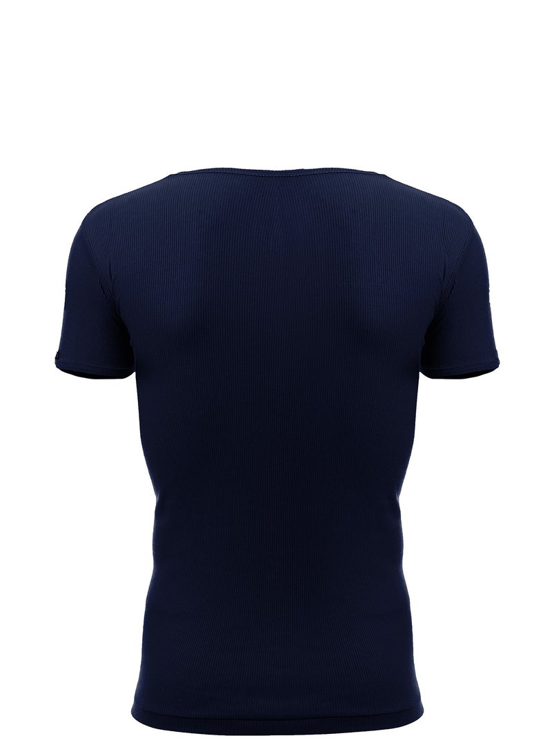 COTTONIL - Cottonil - Neck Men Undershirts-Derby-V-Navy - Image 1