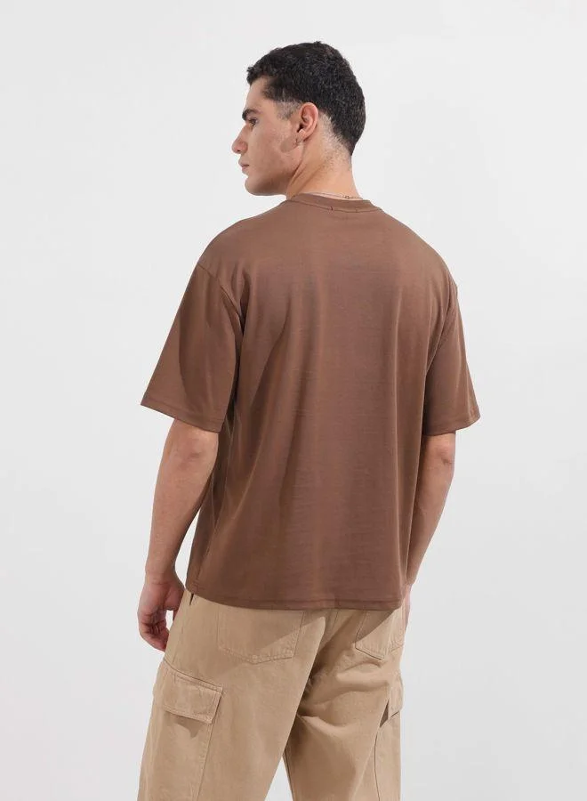 The Indian Garage Co Men Relaxed Fit Graphic Printed Crew Neck Half Sleeves T-Shirt