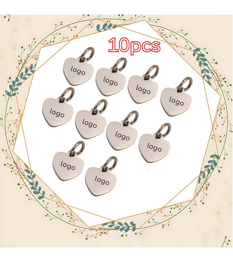 10pcs Square Stainless Steel Custom Lettering Tag Tail Pendants For Necklace Bracelet Connecting Diamond Shape Round Oval Rectangular Steel Color - Image 4