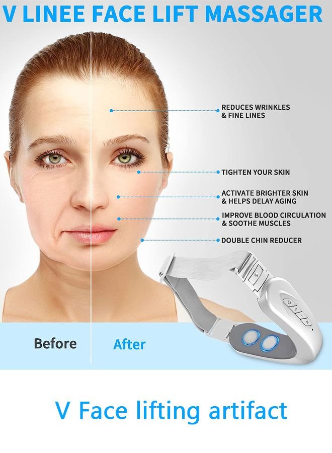 DUNISO V Face Beauty Device for WomanDouble Chin Reducer Machine 6 Modes and 12 Intensity Levels Electric Double Chin Eliminator Smart Face Lift Device with Magnetic Massager - Image 2