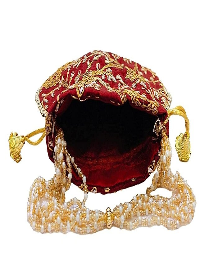 ATHZ Potli bag (Pack of 2 Potli) Yellow and Maroon shagun potli for Women wedding party Return gift - Image 3