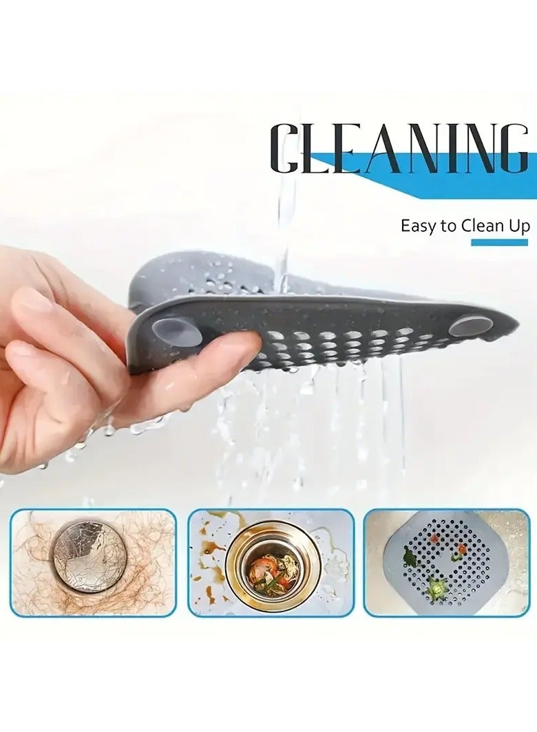 Rozino 4 PCS Silicone Drain Hair Catcher - Non-Electric, Unscented Anti-Clogging Drainage Filter for Kitchen, Bathroom, Shower, Hand Basin - Easy Clean Multipurpose Sink Strainer Plug - Image 4