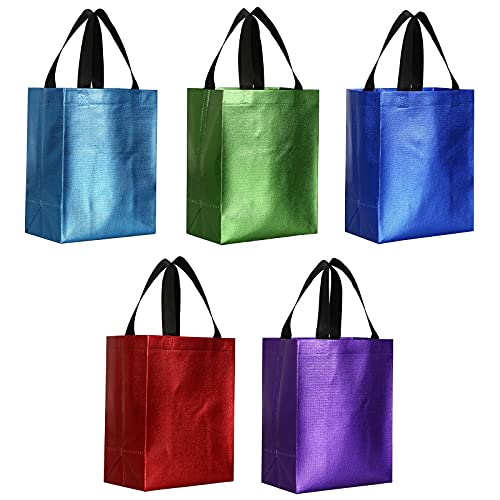 Tosnail 40 Pack 10 x 8 Inches Reusable Gift Bags, Medium Fabric Tote Bag with Handle, Present Bag for Weddings, Birthdays, Party Favors, Baby Showers, Bridal Showers - Assorted 5 Color - Image 1