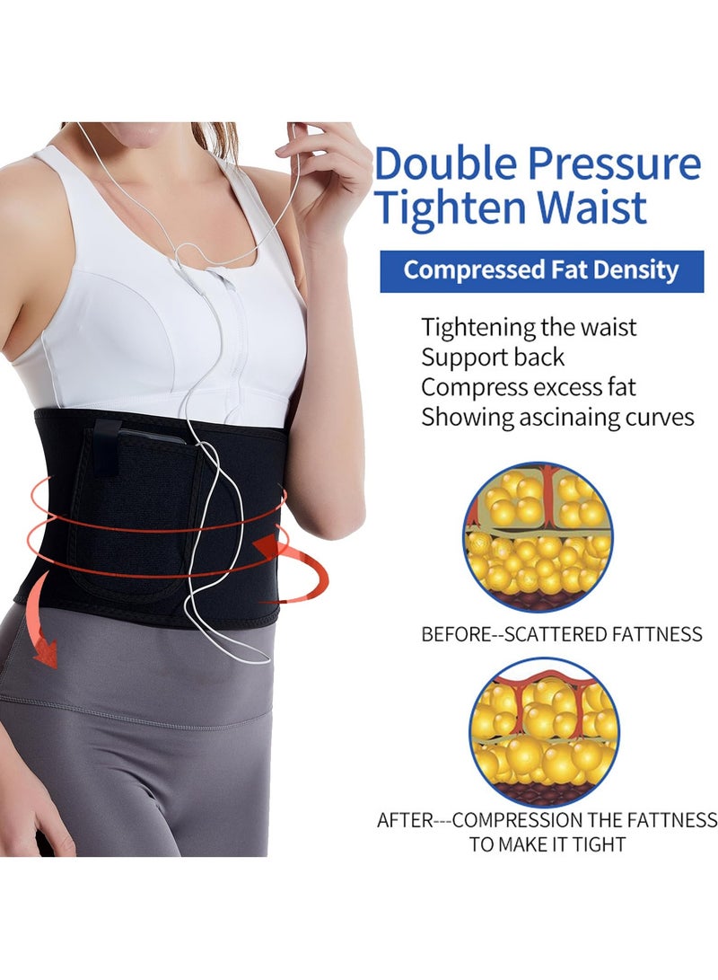 ELFSA Waist Slimmer, Silver Ion Sweat Belt with Pockets, Adjustable Sauna Belt, Improves Core Stability, Increases Aerobic Intensity, Increases Sweating - Image 4