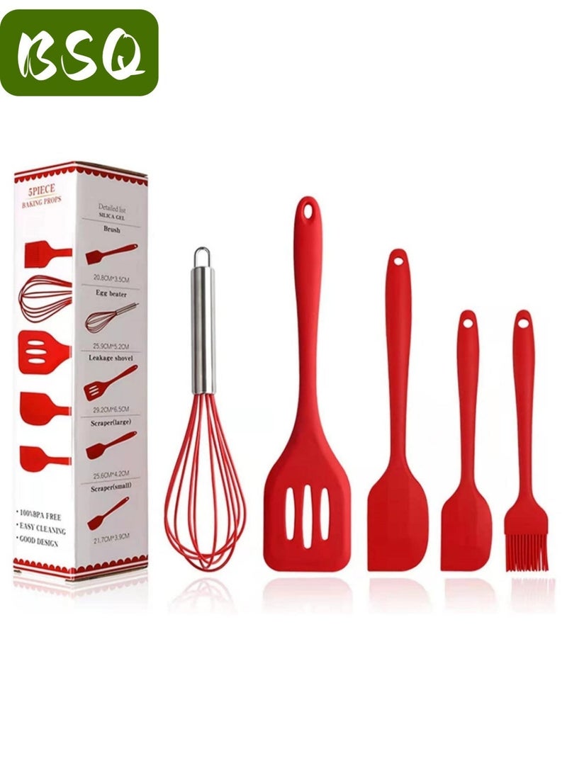 بي إس كيو أدوات طبخ سيليكون | ملاعق سيليكون مقاومة للحرارة | مجموعات أدوات المطبخ | أدوات طبخ | مضارب بيض | فرش - Image 5