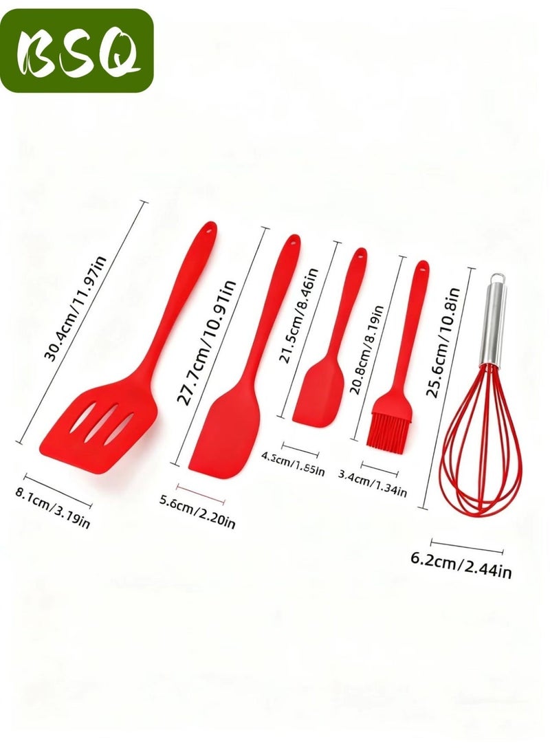 بي إس كيو أدوات طبخ سيليكون | ملاعق سيليكون مقاومة للحرارة | مجموعات أدوات المطبخ | أدوات طبخ | مضارب بيض | فرش - Image 2