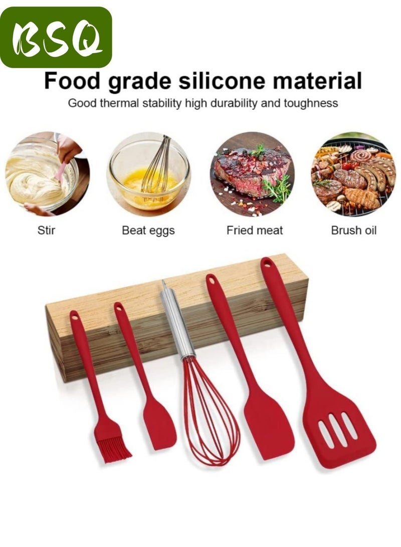 بي إس كيو أدوات طبخ سيليكون | ملاعق سيليكون مقاومة للحرارة | مجموعات أدوات المطبخ | أدوات طبخ | مضارب بيض | فرش - Image 1