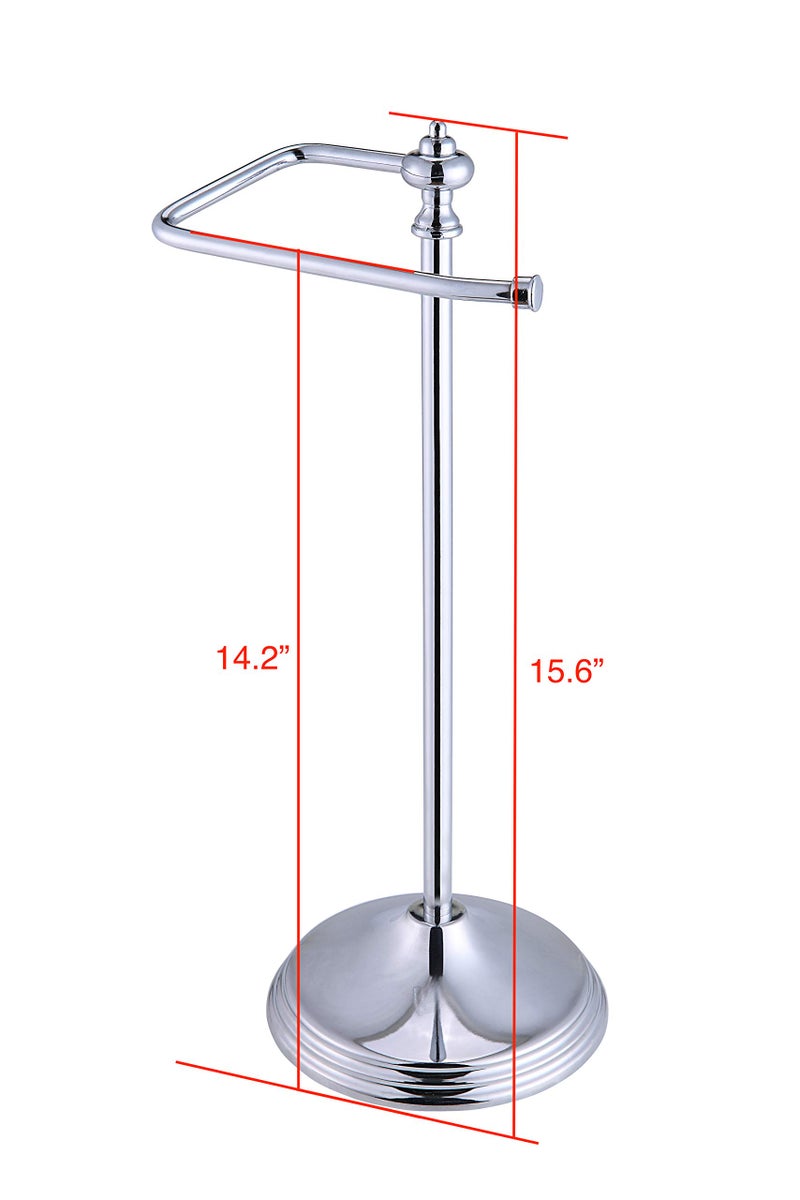 SunnyPoint Heavy Weight Classic Decorative Metal Fingertip Towel Holder Stand for Bathroom, Kitchen, Vanity and Countertops; Hanging Bar is 14.2" Height (Chrome, 15.6" x 5.6" x 5.6") - Image 5