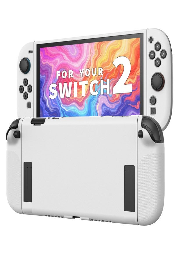 Jemdo جراب حماية JEMDO ذو ملمس مميز، متوافق مع جهاز Nintendo Switch 2 (2025) فقط - غلاف TPU أبيض غير لامع مقاوم للصدمات مع مقابض مانعة للانزلاق، غطاء خلفي نحيف مريح ومناسب للاستخدام المريح - Image 1
