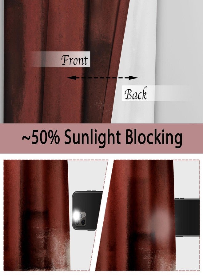 Asuexpect Red Curtains 2 Panels Abstract Rust Curtain Room Darkening Grommet Window Treatments Modern Decorative Living Room Decoration Items for Bedroom, 52x84 Inches - Image 2