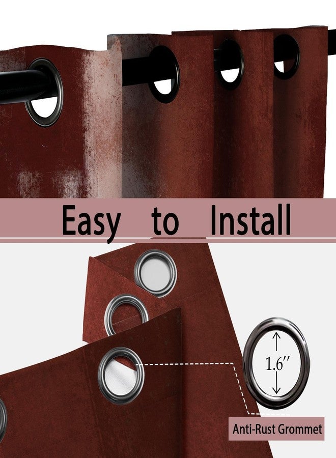 Asuexpect Red Curtains 2 Panels Abstract Rust Curtain Room Darkening Grommet Window Treatments Modern Decorative Living Room Decoration Items for Bedroom, 52x84 Inches - Image 5