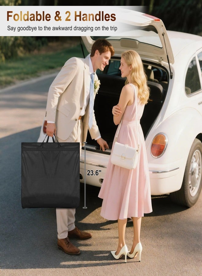 ميسلو حقائب ملابس طويلة من ميسلو، بطول 65 بوصة، مثالية للسفر، للنساء. حقائب فساتين واسعة من الأسفل، مقاومة للماء، لحماية الفساتين، مناسبة لتخزين الملابس في الخزانة، وأغطية للملابس المعلقة، وتخزين فساتين الزفاف. - Image 2