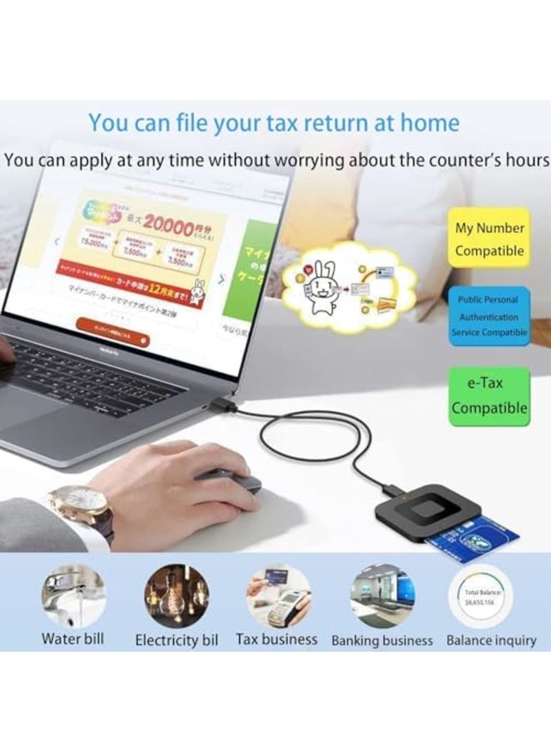 SYOSI USB Smart Card Reader for Military, Government & National ID, Compatible with USB-C, Windows, Linux/Unix, MacOS X - CAC, SIM/SD/TF Card Reader Adapter (Black) - Image 3