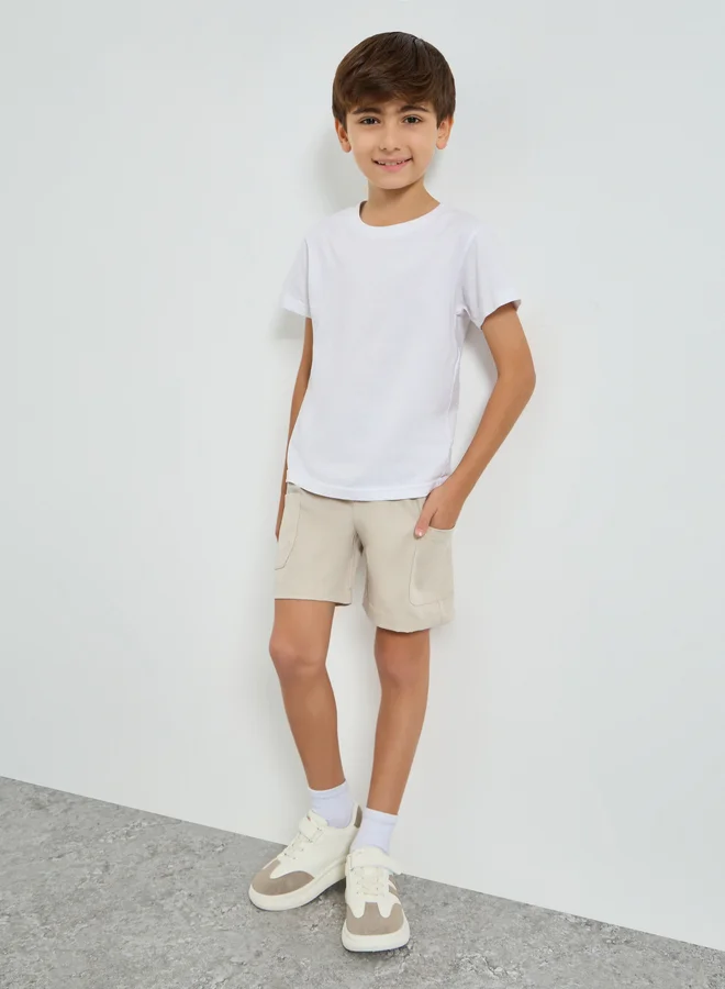Styli Kids Beige Cargo Shorts