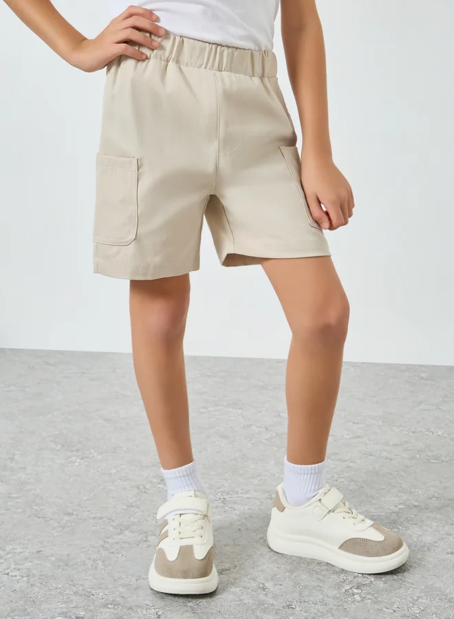 Styli Kids Beige Cargo Shorts