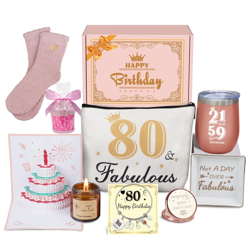80th Birthday Gifts for Women Happy 80th Birthday Gifts for Her Best Friend Mom Sister Wife Turning 80 Gift for 80 Year Old Woman Birthday Unique Funny Birthday Gift Box Ideas
