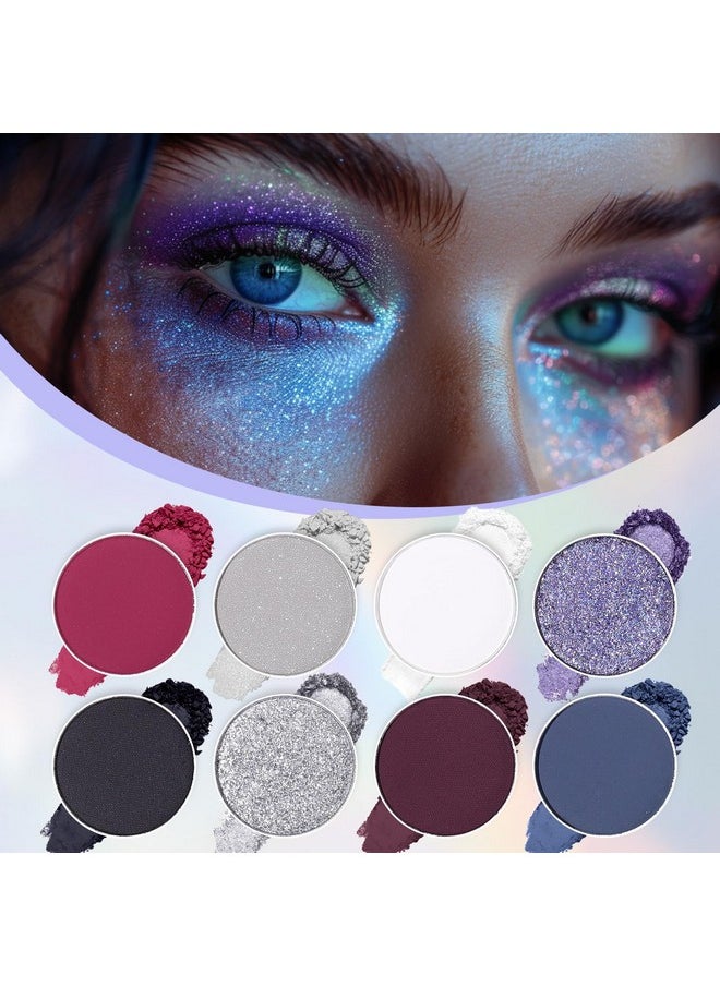 Ucanbe - UCANBE Smokey Eyeshadow Palette, 8 Colors Black White Red Burgundy Gray Shimmer Matte Glitter Makeup Pallet, Dark Shades High Pigmented Travel Size Sombras De Ojos Eyes Shadow Kit - Image 1
