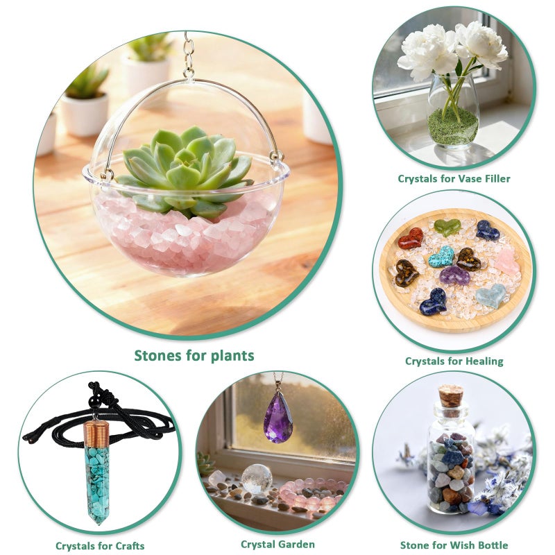 rockcloud 1 lb Moon Stone Tumbled Chips Crushed Stone Healing Reiki Crystal Jewelry Making Home Decoration - Image 2