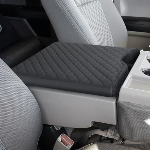 JOYTUTUS Center Console Cover Compatible with 2015-2025 Ford F150, 2017-2025 F250 F350 F450 with 40/20/40 Jump Seat, Leather Armrest Cover Center Console Cushion (Jump Seat Only) - Image 1