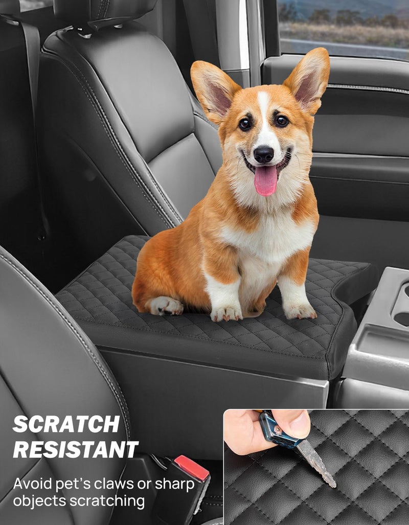 JOYTUTUS Center Console Cover Compatible with 2015-2025 Ford F150, 2017-2025 F250 F350 F450 with 40/20/40 Jump Seat, Leather Armrest Cover Center Console Cushion (Jump Seat Only) - Image 4