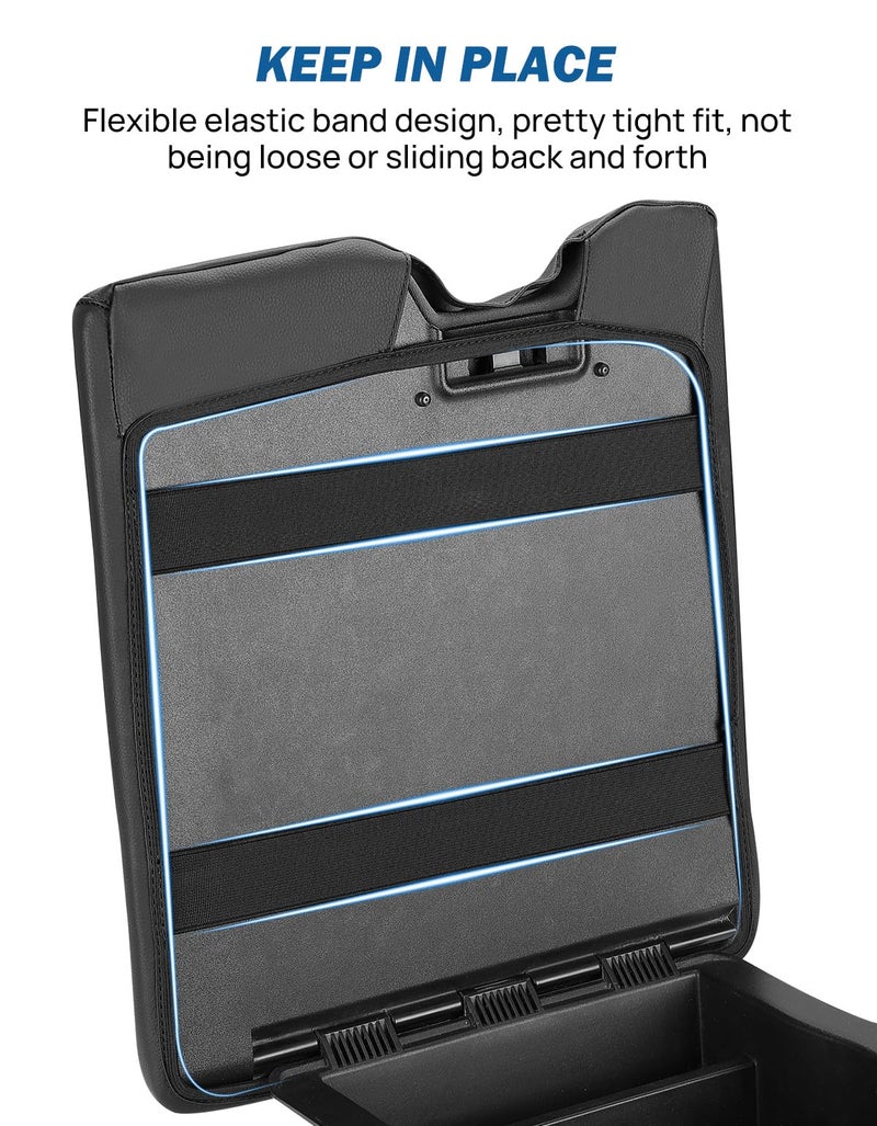 JOYTUTUS Center Console Cover Compatible with 2015-2025 Ford F150, 2017-2025 F250 F350 F450 with 40/20/40 Jump Seat, Leather Armrest Cover Center Console Cushion (Jump Seat Only) - Image 3
