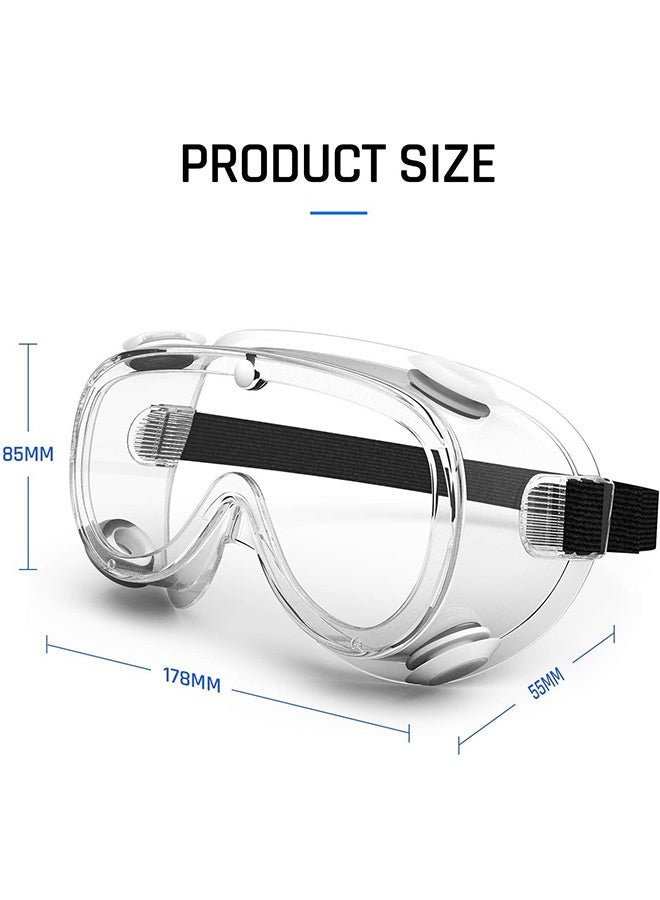 Quantum 2 PCS Safety Goggles, Anti-Fog Protective Safety Goggles, Clear Lens Wide-Vision Adjustable Protective Safety Glasses - Image 2