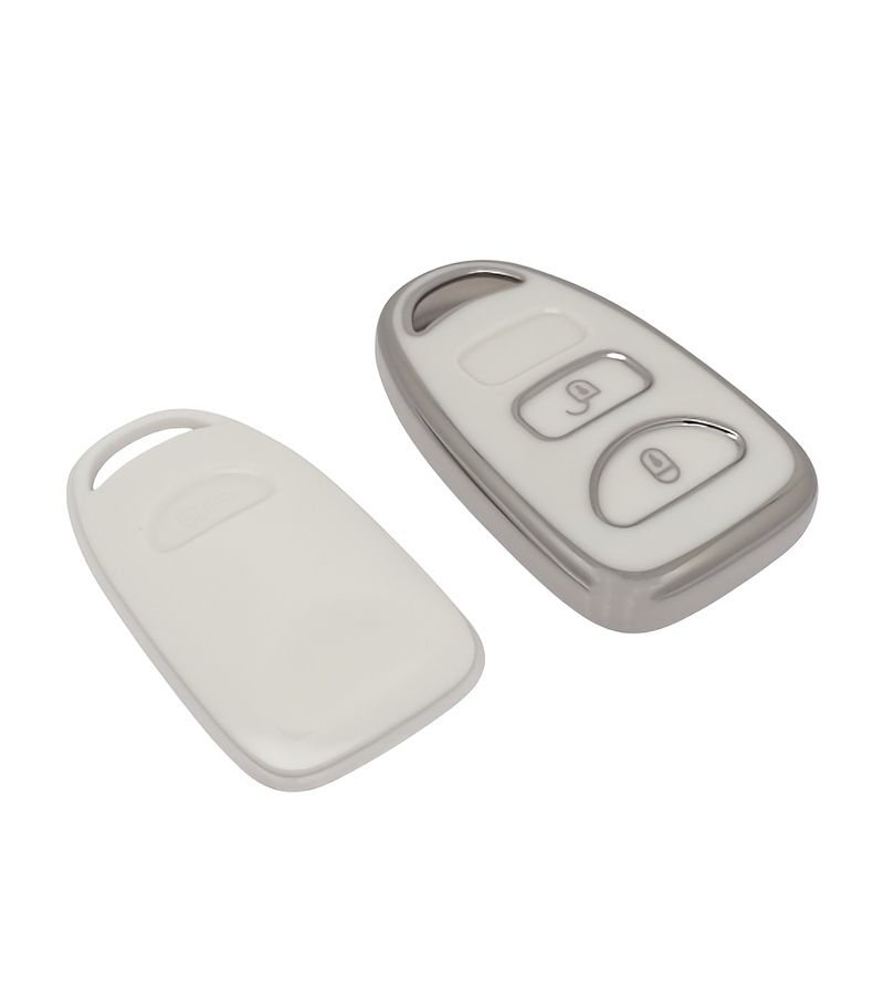 غطاء مفتيد من مادة TPU الأبيض مع سلسلة مفاتيح لجهاز التحكم عن بعد لهيونداي، متوافق مع إلانترا وسانتا في وأكسنت وتوكسون - Image 4