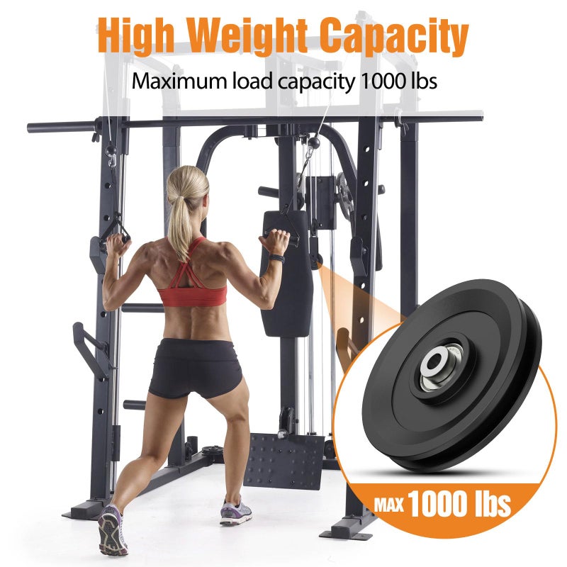 Mixizigoz 4.5 Inch / 114 MM Universal Nylon Bearing Pulley Wheel Replacement Compatible with Cable Machine Home Gym, Garage Door Pulley System, Weight Machine, Gym Equipment (Black-1 Pack) - Image 4