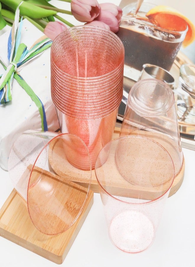Wuyituart 100 Pack Pink Glitter Plastic Cups 9 Oz Fancy Disposable Cocktail Cups for Party - Image 4