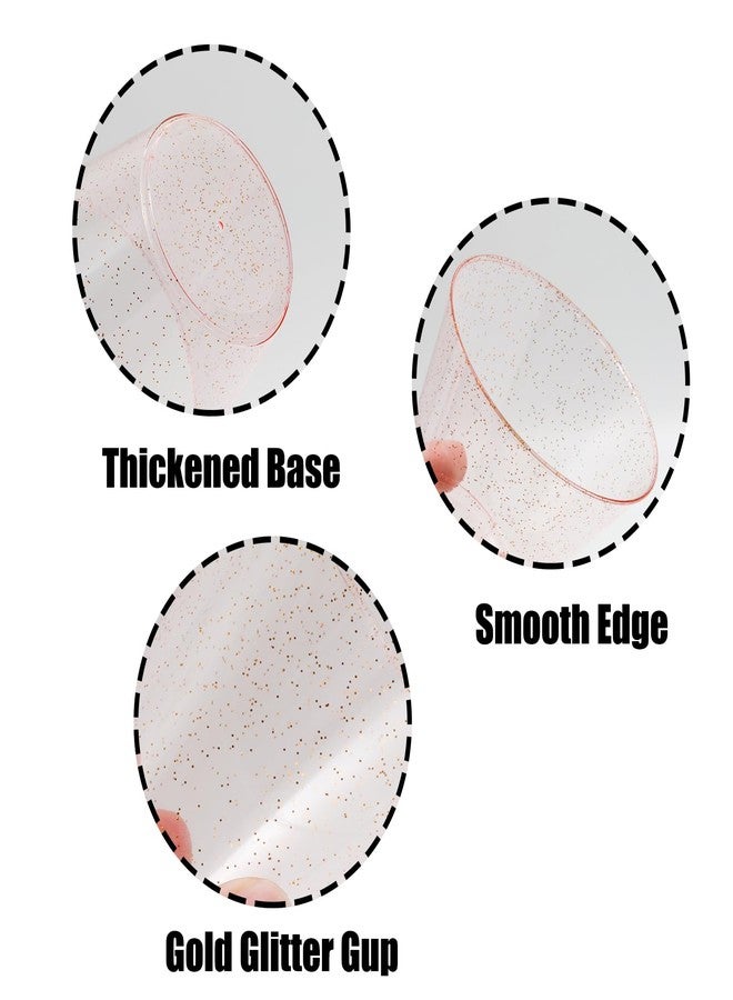 Wuyituart 100 Pack Pink Glitter Plastic Cups 9 Oz Fancy Disposable Cocktail Cups for Party - Image 3