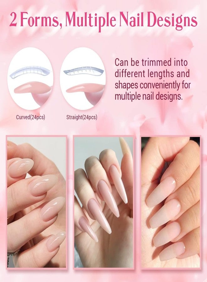 THR3E STROKES Poly Nail Gel Extension Kit for Builder Gel Nail Art Kit Nail Extension Set (Set of 12) (PINK WHITE) - Image 3