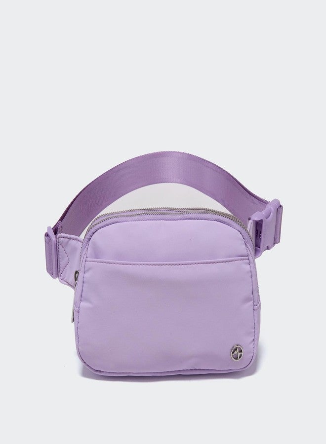Pander Everywhere Belt Bag for Women, 5 Zipper Pockets RPET Polyester Crossbody Fanny Pack Purse (Lilac Purple). - Image 2