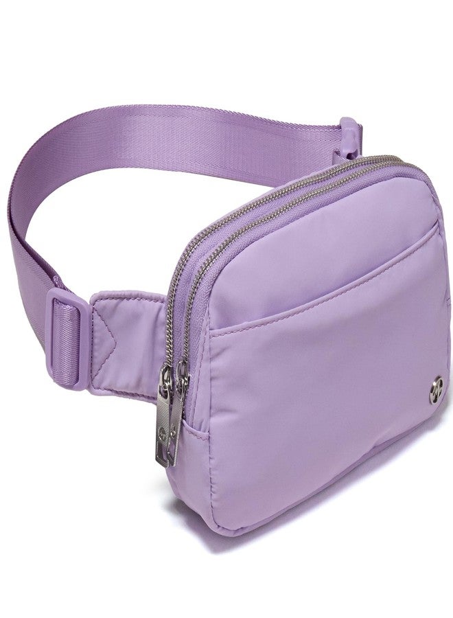 Pander Everywhere Belt Bag for Women, 5 Zipper Pockets RPET Polyester Crossbody Fanny Pack Purse (Lilac Purple). - Image 1