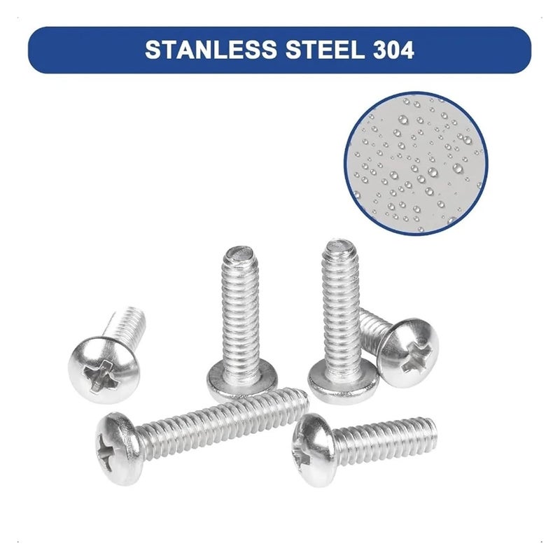 1200PCS 304 Stainless Steel Screw Assortment Kit with Phillips Pan Head Nuts Bolts and Flat Washers Set - Image 4
