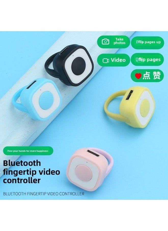 Generic - Mini Fingertip Mobile Phone Bluetooth Remote Control Shake Tone Short Video Page Flip Picker Ring Selfie Photo Video-Color:Zl-01 [yellow]-single Button - Image 1