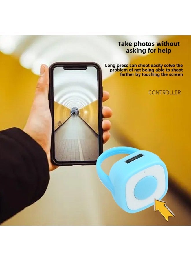 Generic - Mini Fingertip Mobile Phone Bluetooth Remote Control Shake Tone Short Video Page Flip Picker Ring Selfie Photo Video-Color:Zl-01 [yellow]-single Button - Image 1