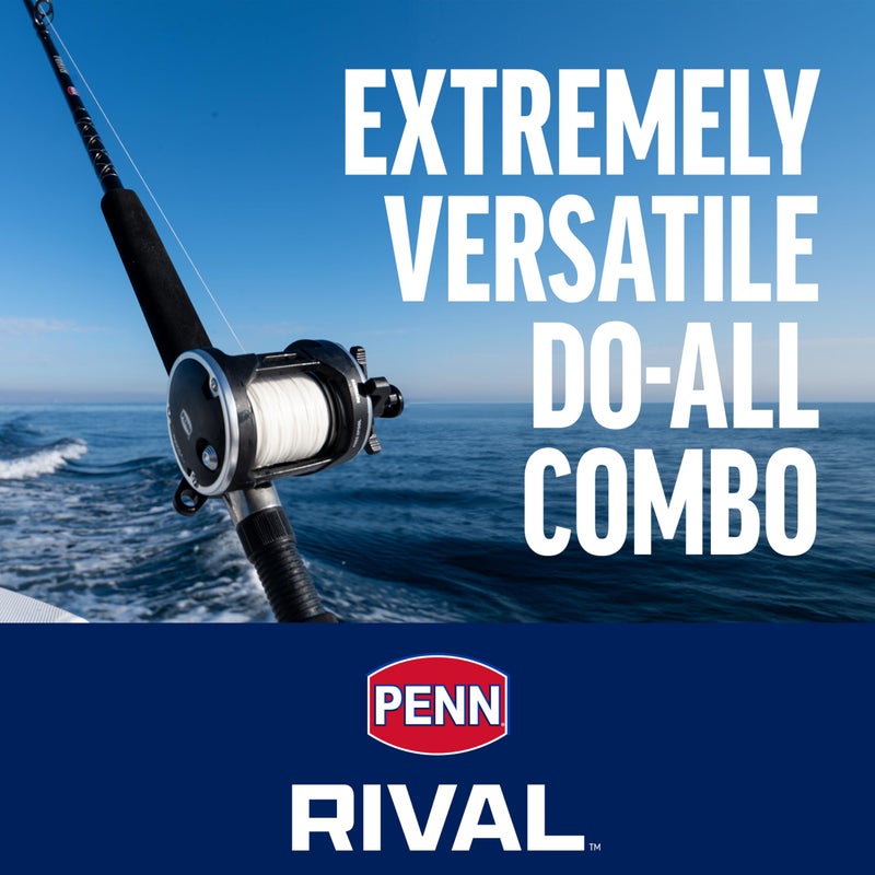 PENN 6â€™6â€ Rival Level Wind Fishing Rod and Reel Conventional Combo, 6â€™6â€, 1 Tubular Fiberglass Fishing Rod with 2 Reel, Durable, Break Resistant and Lightweight - Image 2