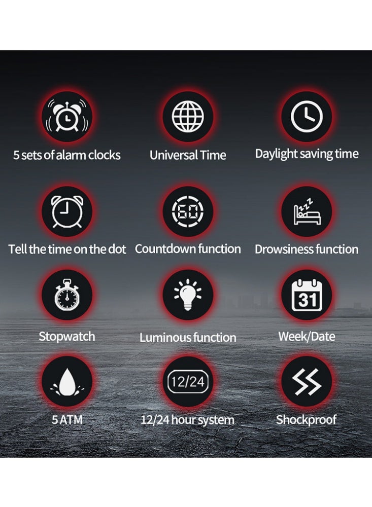 Sanda Fashion Electronic Watch Students Multi-functional Calendar Chronograph Waterproof Luminous Male Cool Digital Watches - Image 3