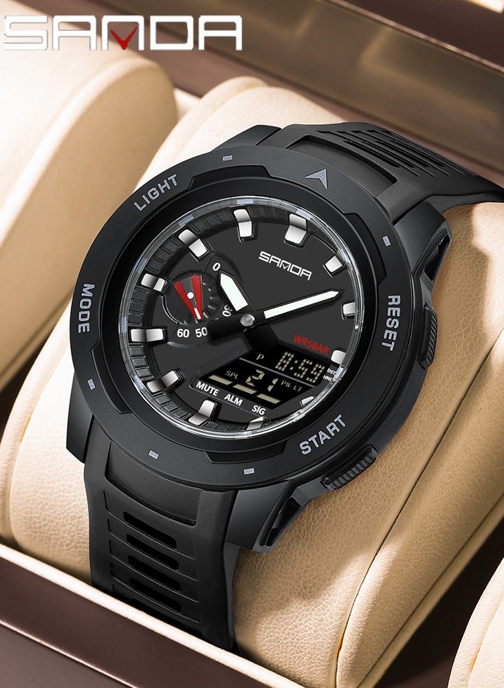 Sanda Fashion Electronic Watch Students Multi-functional Calendar Chronograph Waterproof Luminous Male Cool Digital Watches - Image 1