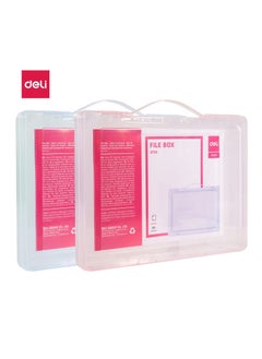 Deli E5702 File Box - A4, Blue/Red  - Image 1