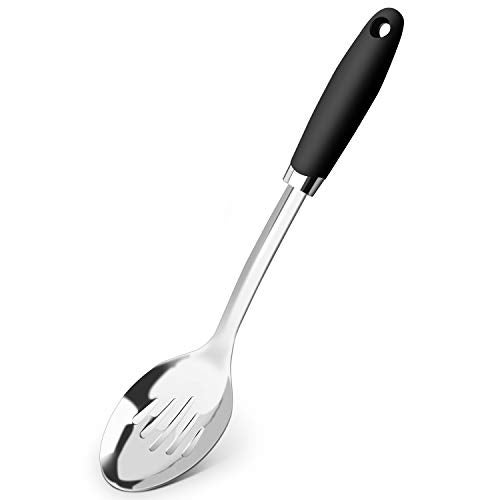 JXWING Brushed Stainless Steel Non-Slip Ergonomic Handle Spoon - Image 2