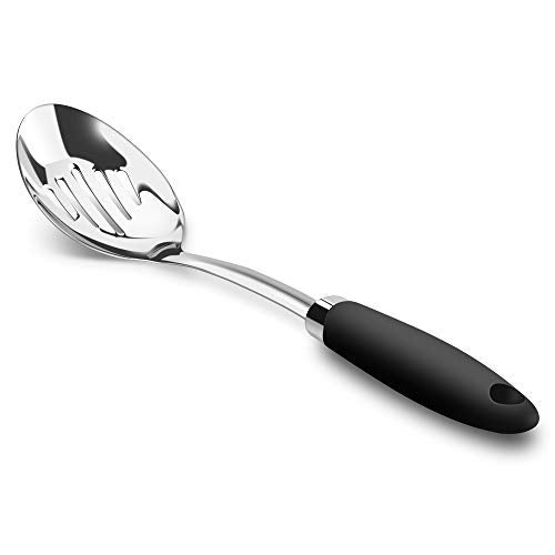 JXWING Brushed Stainless Steel Non-Slip Ergonomic Handle Spoon - Image 1
