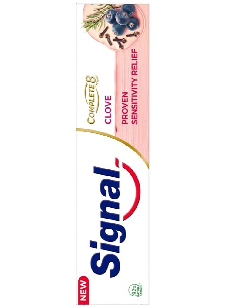 سيجنال معجون أسنان كومبليت 8 عناصر طبيعية لتهدئة وتخفيف الحساسية، معجون أسنان بالقرنفل 100 مل