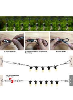 Generic String Light Suspension Kit Outdoor Light Guide Wire 50M Coated Stainless Steel 304 Wire Rope String Light Hanging Kits Light Hanging Kit for Outdoor String Lights Patio Lights Camping Lights  - Image 3