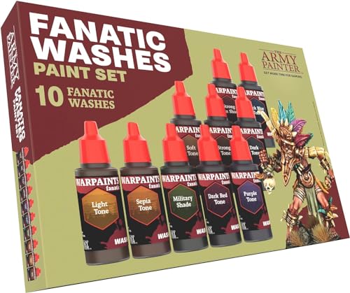 The Army Painter Warpaints Fanatic Washes Paint Set 10 x 18 mL Acrylic Paint Model Paint Washes and Shades for Miniature Models Warhammer DD Miniatures - Image 1